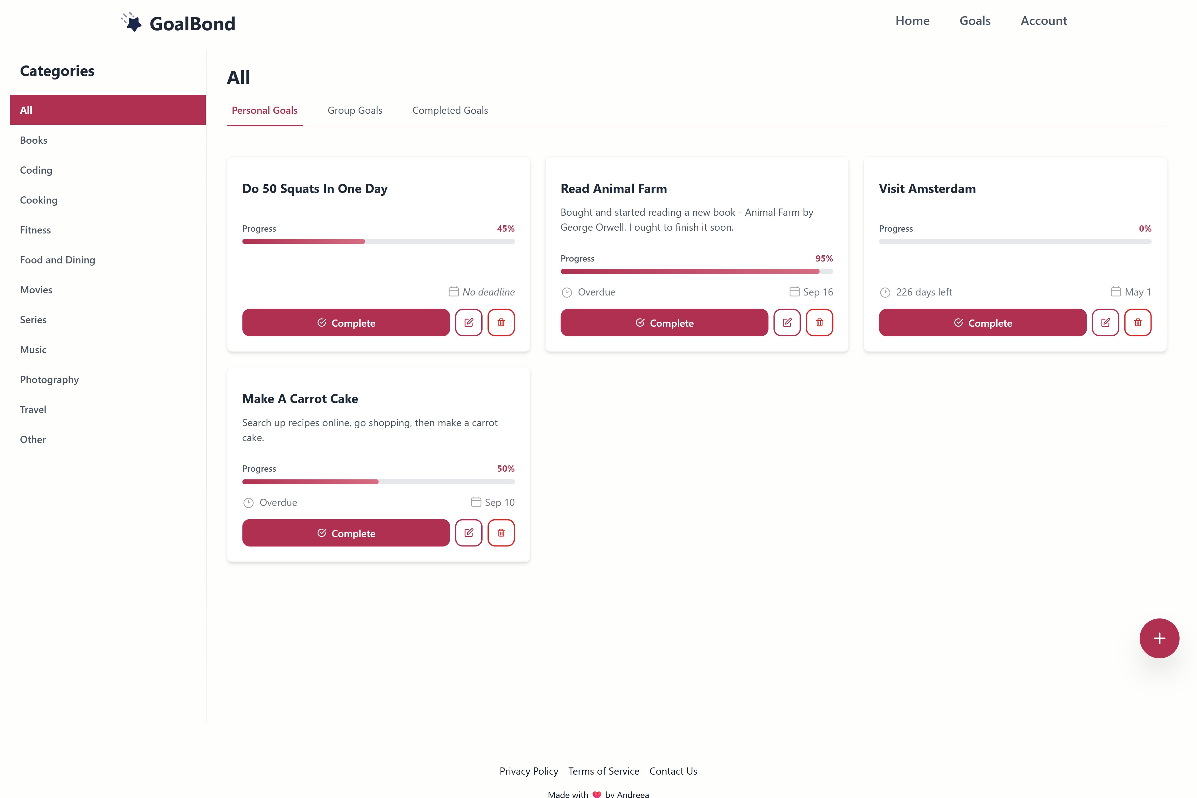 GoalBond Project